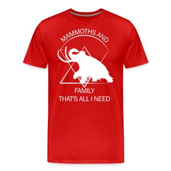 Drôle de mammouth Âge de pierre Conception de l’âge de glace Préhistorique - T-shirt bio Premium Homme - rouge - Devant - Damien (186cm)