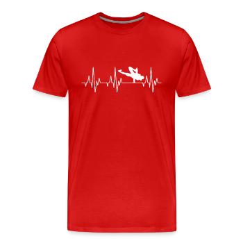 Heartbeat ECG Breakdance Breakdance Hip-Hop - T-shirt bio Premium Homme - rouge - Devant - Damien (186cm)