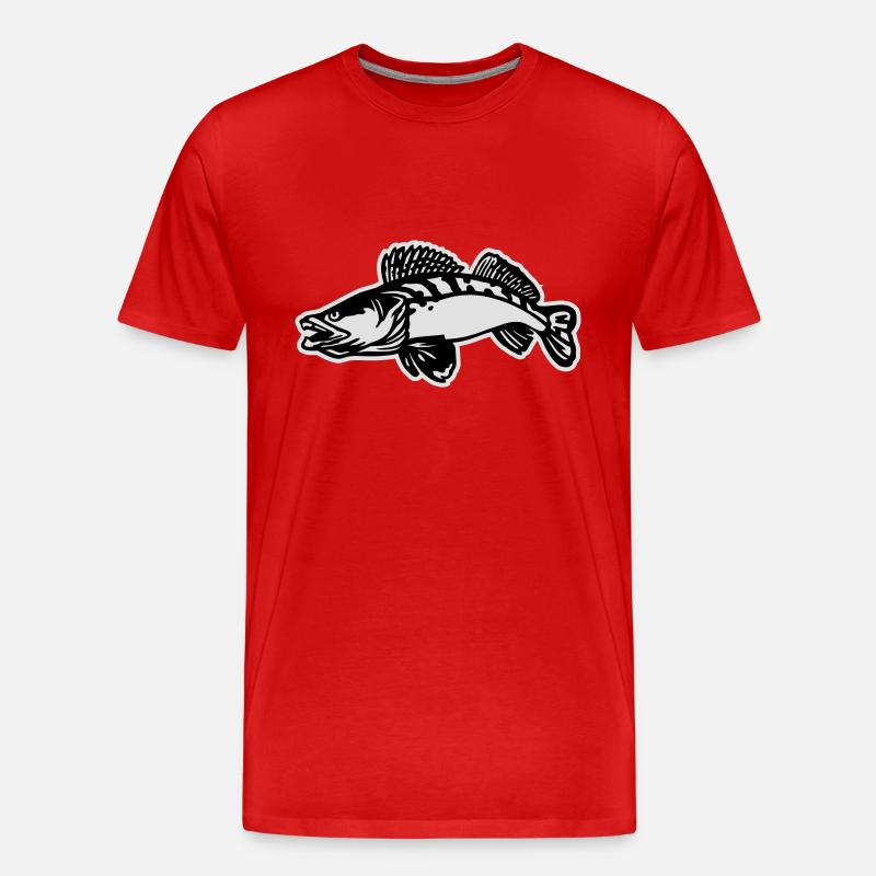 zander1__2c_mit_kontur - Männer Premium Bio T-Shirt - Rot
