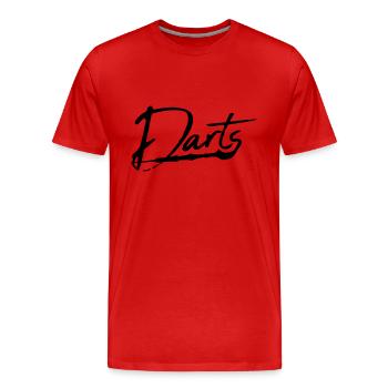 équipage dart équipe logo amis club club flèche dart - T-shirt bio Premium Homme - rouge - Devant - Damien (186cm)