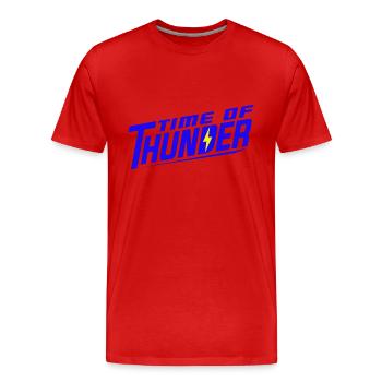 BLUE POWER - Männer Premium Bio T-Shirt - Rot - Vorne - Damien (186cm)
