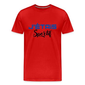 SPORTIF - T-shirt bio Premium Homme - rouge - Devant - Damien (186cm)