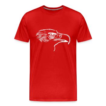 Elegant bird head with large beak - Men's Premium Organic T-Shirt - red - Front - Damien (186cm)