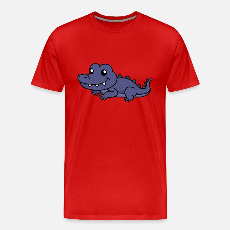 Alligator Comic Tier - Männer Premium Bio T-Shirt - Rot