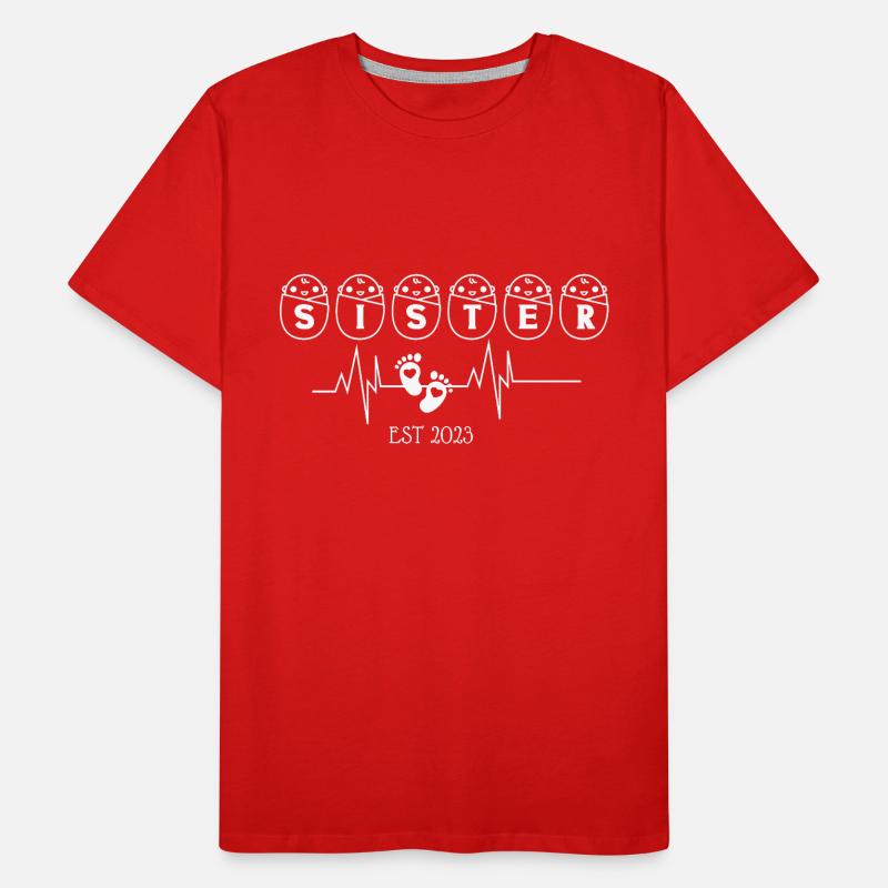 Schwester EST 2003 Herzschlag Männer Premium Bio T-Shirt