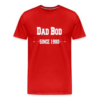 Dad Bod since 1980 - Männer Premium Bio T-Shirt - Rot - Vorne - Damien (186cm)