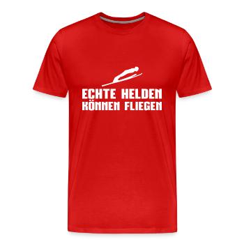 Skispringen Wintersport Skispringer Geschenkidee - Männer Premium Bio T-Shirt - Rot - Vorne - Damien (186cm)