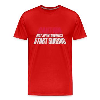 peut spontanément commencer à chanter - T-shirt bio Premium Homme - rouge - Devant - Damien (186cm)