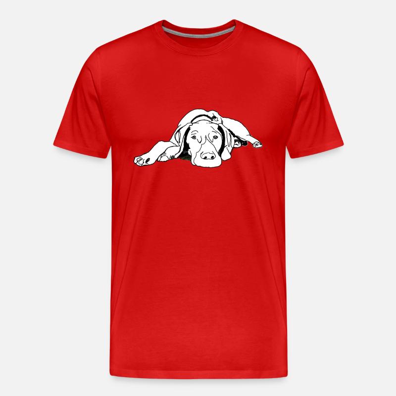 Pointer Deutsch Kurzhaar - Männer Premium Bio T-Shirt - Rot