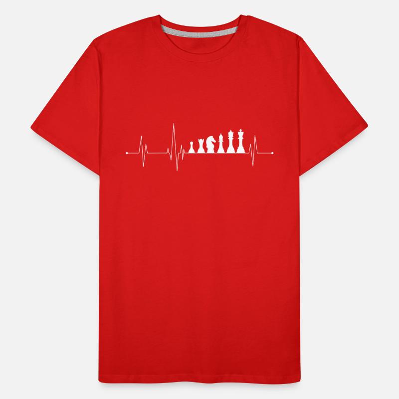 Jeu de cœur d’échecs noir T-shirt bio Premium Homme