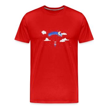 Parachute,Parachute,Graffiti,Parapente, - T-shirt bio Premium Homme - rouge - Devant - Damien (186cm)