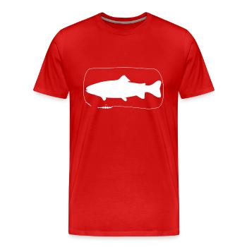Trout with softbait - Men's Premium Organic T-Shirt - red - Front - Damien (186cm)