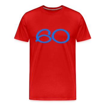 60. 60 ANS. 60e ANNIVERSAIRE. ANNIVERSAIRE 60 ANS. - T-shirt bio Premium Homme - rouge - Devant - Damien (186cm)