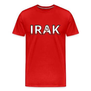 Drapeau Irak - T-shirt bio Premium Homme - rouge - Devant - Damien (186cm)