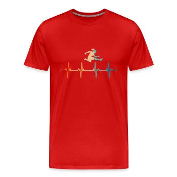 Herzschlag-Sprung - Männer Premium Bio T-Shirt - Rot - Vorne - Damien (186cm)