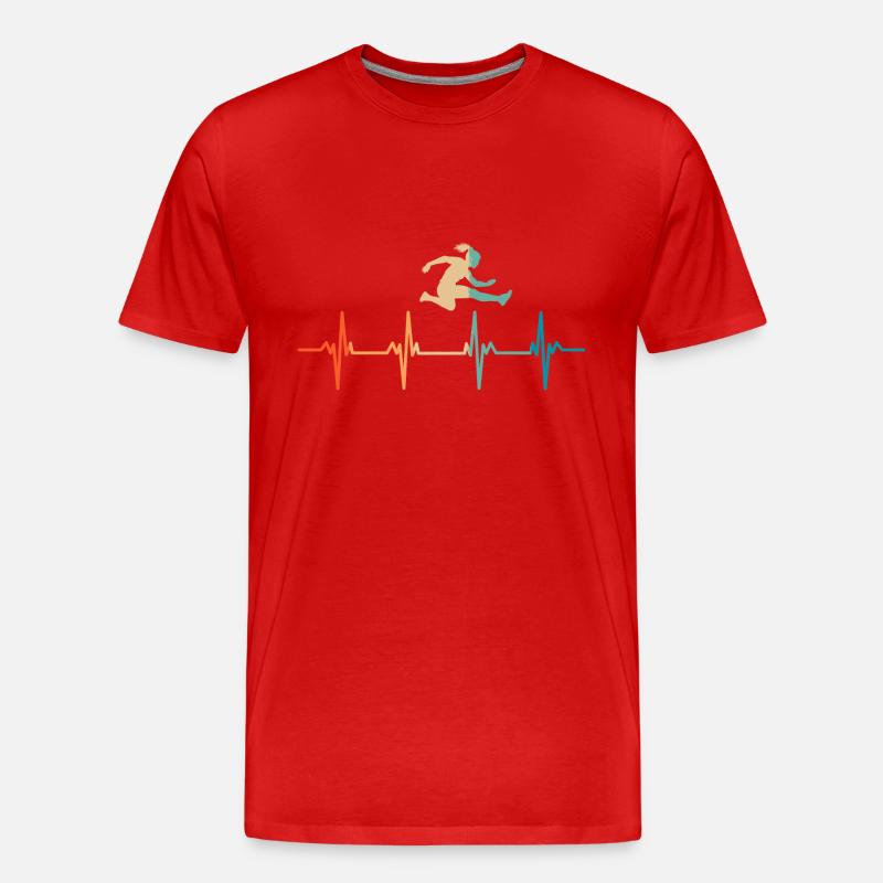 Herzschlag-Sprung - Männer Premium Bio T-Shirt - Rot