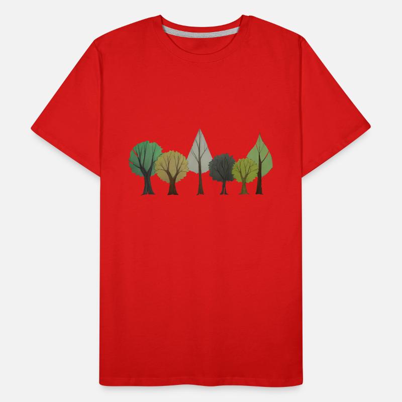 Trees Deciduous Forest Drawing Men's Premium Organic T-Shirt