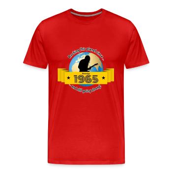 59. Geburtstag Rocking this planet since 11/1965 - Men's Premium Organic T-Shirt - red - Front - Damien (186cm)
