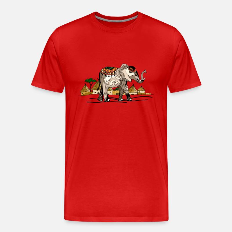 Elefant - Männer Premium Bio T-Shirt - Rot
