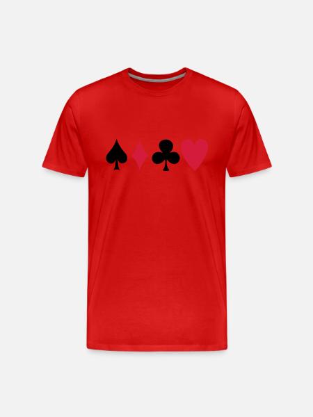 poker - Männer Premium Bio T-Shirt - Rot