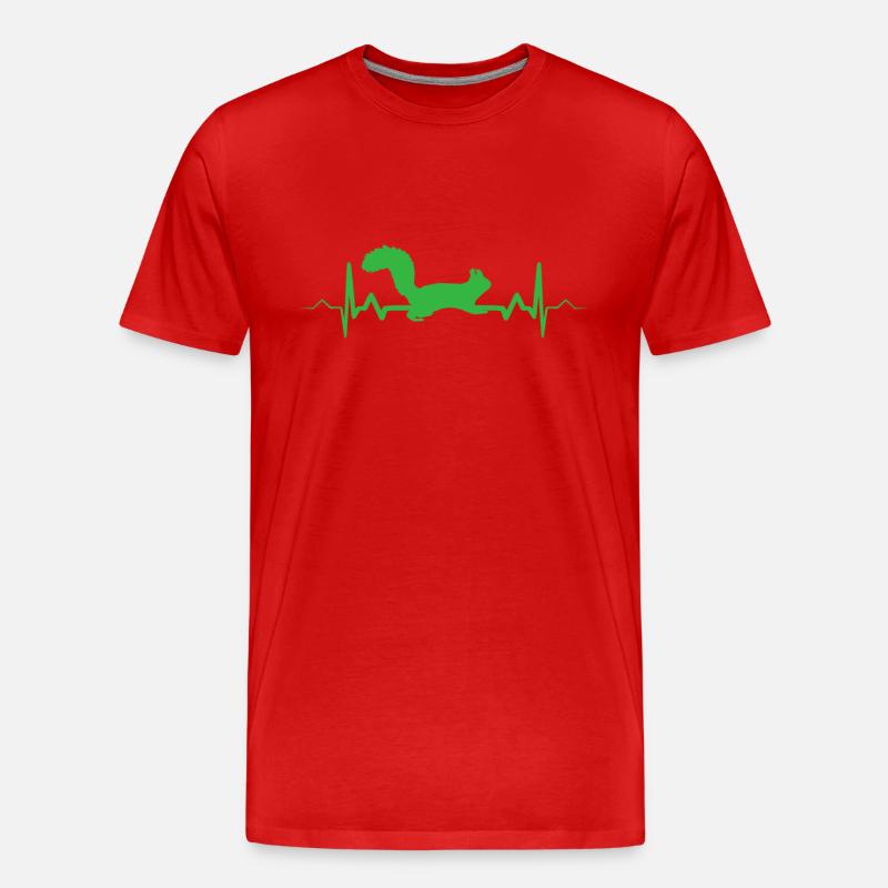 Eichhörnchen Herzschlag Waldbewohner Wald - Männer Premium Bio T-Shirt - Rot