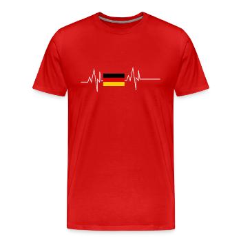 Drapeau de l’Allemagne Battement de cœur - T-shirt bio Premium Homme - rouge - Devant - Damien (186cm)