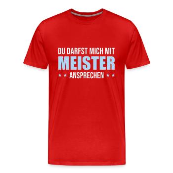 Meisterprüfung bestanden Meister Fortbildung - Männer Premium Bio T-Shirt - Rot - Vorne - Damien (186cm)