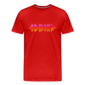 Ondes sonores Music Wave Vintage Retro DJ Heart Disc - T-shirt bio Premium Homme - rouge - Devant - Damien (186cm)