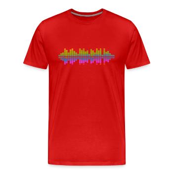 Ondes sonores Music Wave Vintage Retro DJ Heart Disc - T-shirt bio Premium Homme - rouge - Devant - Damien (186cm)