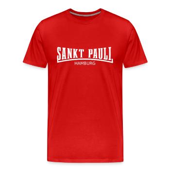 Sankt Pauli Hambourg - T-shirt bio Premium Homme - rouge - Devant - Damien (186cm)