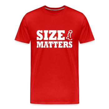 Penis size matters - Men's Premium Organic T-Shirt - red - Front - Damien (186cm)