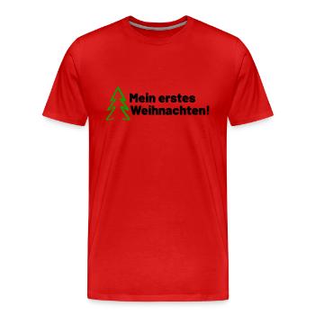 Mein erstes Weihnachten - Männer Premium Bio T-Shirt - Rot - Vorne - Damien (186cm)