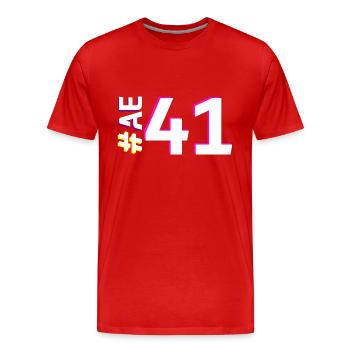 AE41-KARTON - Männer Premium Bio T-Shirt - Rot - Vorne - Damien (186cm)