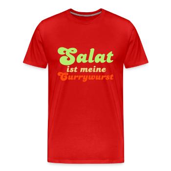 Salat ist meine Currywurst - T-shirt bio Premium Homme - rouge - Devant - Damien (186cm)