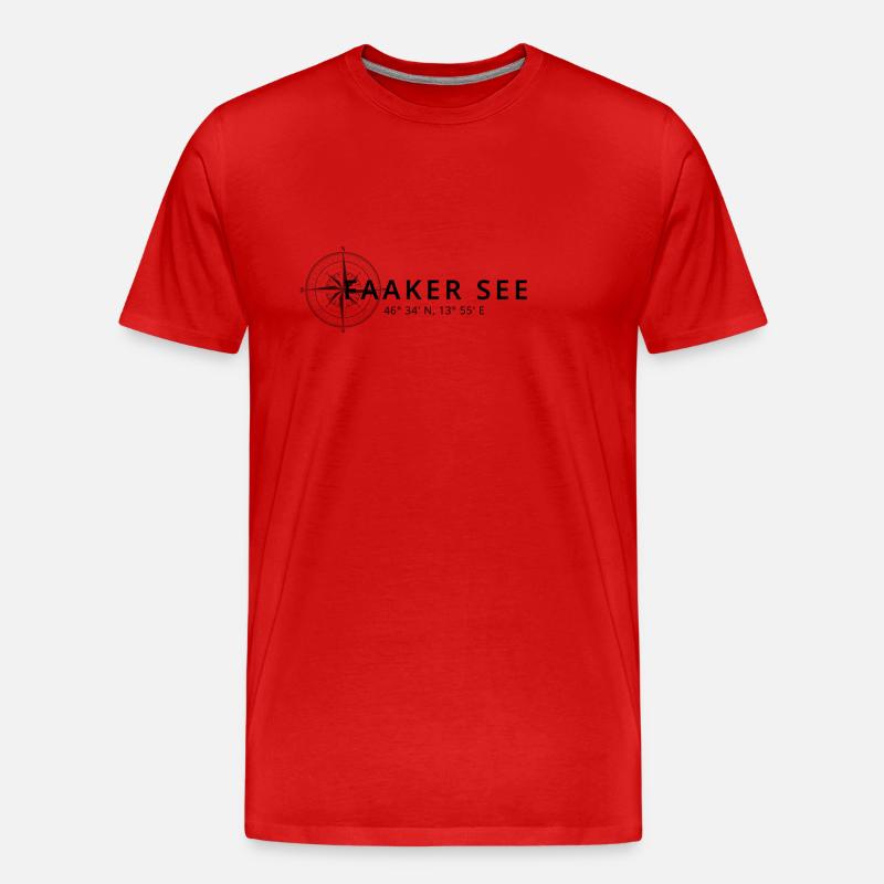 Faakersee Kompass Design - Männer Premium Bio T-Shirt - Rot