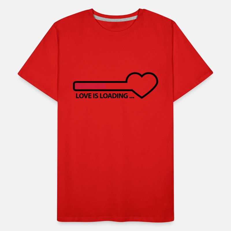 love_is_loading_2c Men's Premium Organic T-Shirt
