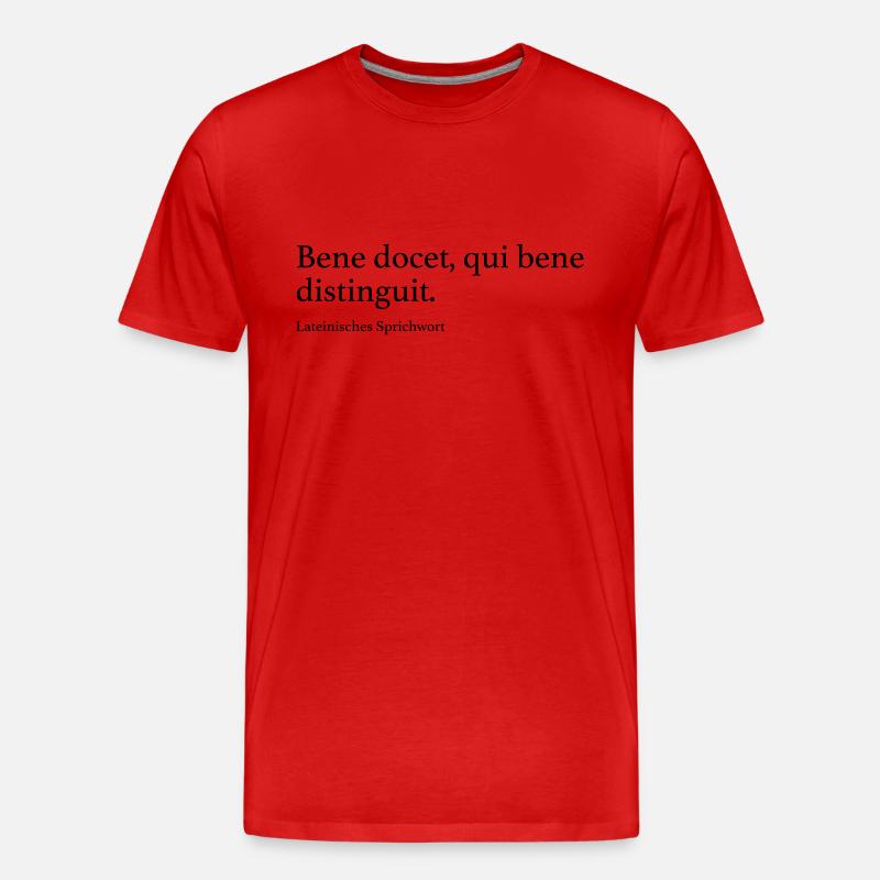 Bene docet, qui bene distinguit. - Männer Premium Bio T-Shirt - Rot