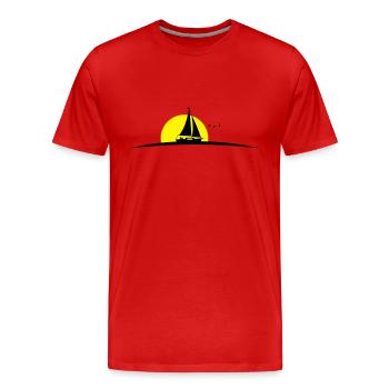 Segelboot - Männer Premium Bio T-Shirt - Rot - Vorne - Damien (186cm)