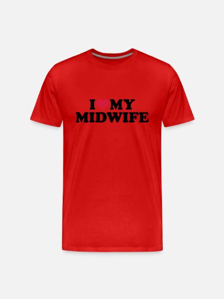 Hebamme - Männer Premium Bio T-Shirt - Rot
