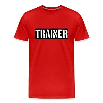 Coach logo design - Men's Premium Organic T-Shirt - red - Front - Damien (186cm)