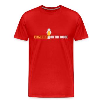 goose on the loose - Men's Premium Organic T-Shirt - red - Front - Damien (186cm)