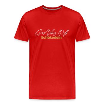Vibes Only - Männer Premium Bio T-Shirt - Rot - Vorne - Damien (186cm)