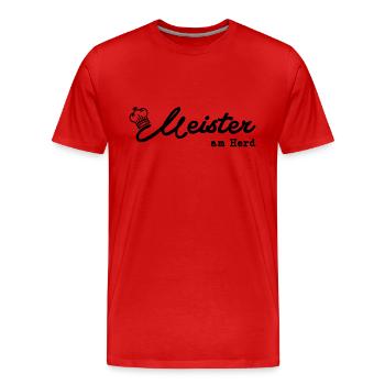 Meister am Herd - Männer Premium Bio T-Shirt - Rot - Vorne - Damien (186cm)