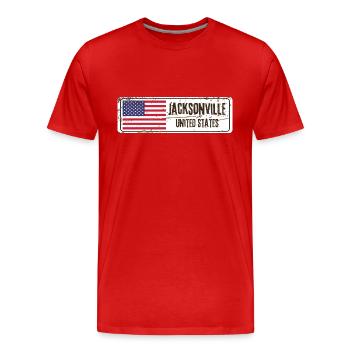 Jacksonville United States Flag - Men's Premium Organic T-Shirt - red - Front - Damien (186cm)