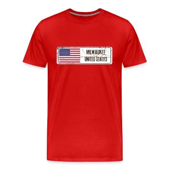 Milwaukee United States Flag - Men's Premium Organic T-Shirt - red - Front - Damien (186cm)