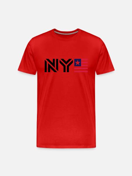 New York__V004 - Männer Premium Bio T-Shirt - Rot