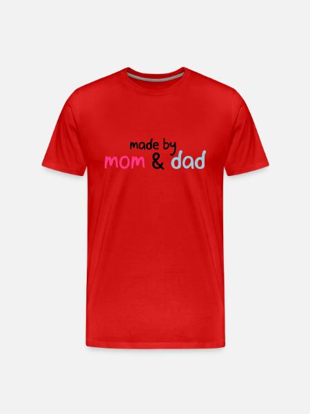 made by mom & dad - Men's Premium Organic T-Shirt - red