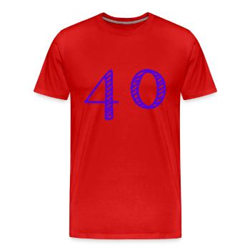 40 JAHRE. 40-jähriges Jubiläum. GEBURTSTAG 40 JAHRE. 40 - Männer Premium Bio T-Shirt - Rot - Vorne - Damien (186cm)