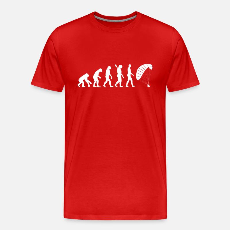 Evolution Graphic Paragliding Paraglider Skydiver - Männer Premium Bio T-Shirt - Rot