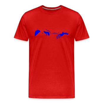 The Creation of Adam - Men's Premium Organic T-Shirt - red - Front - Damien (186cm)